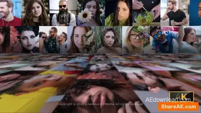 Vlog Mosaic Logo Opener Openers template preview