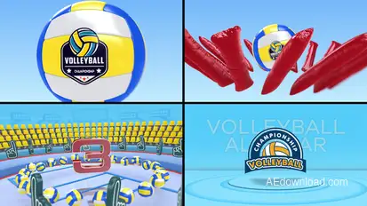 Volleyball Countdown 5 Elements template preview