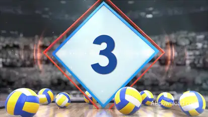 Volleyball Countdown 7 Elements template preview
