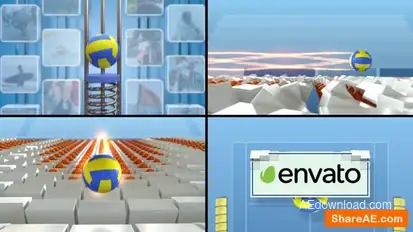 Volleyball Logo Reveal 4 Logo Stings template preview