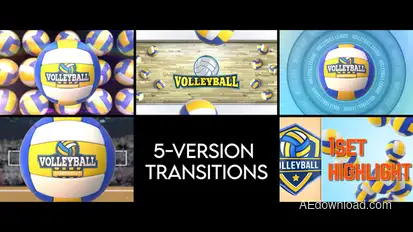 Volleyball Transitions - 5 Versions Elements template preview