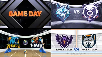 Volleyball VS Logo Stings template preview