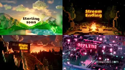 VoxelVerse Stream and Logo Logo Stings template preview