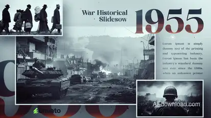 War Historical Slideshow Video Displays template preview