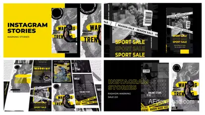 Warning Sale Instagram Stories Product Promo template preview