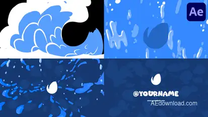 Water Wave Logo for After Effects Logo Stings template preview