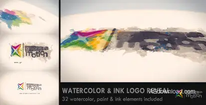 Watercolor & Ink Logo Reveal Logo Stings template preview
