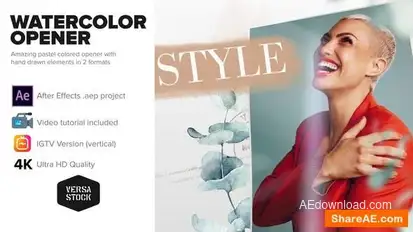 Watercolor Frames Opener 4K and Social Openers template preview