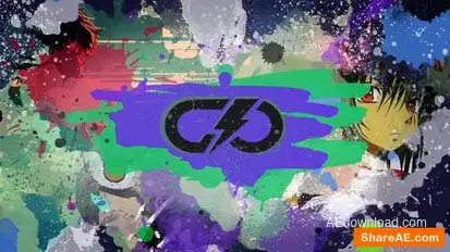 Watercolor Ink Intro Logo Stings template preview