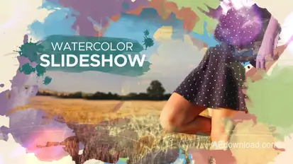 Watercolor Parallax Slideshow Video Displays template preview