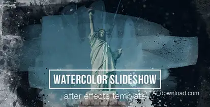 Watercolor Parallax Slideshow Video Displays template preview