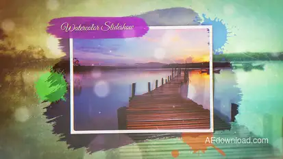 Watercolor Slideshow Video Displays template preview
