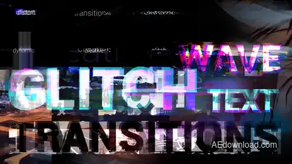 Wave Glitch Text Transitions Elements template preview