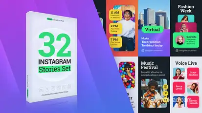 Wave Instagram Stories Video Displays template preview