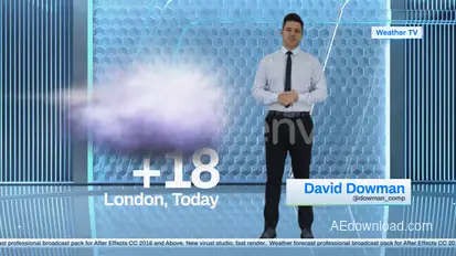 Weather forecast News channel broadcast-packages template preview