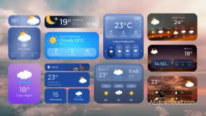 Weather Forecast Widget Elements template preview