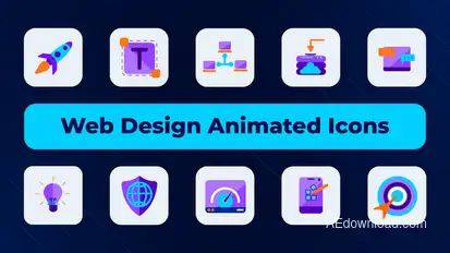 Web Design Animated Icons Elements template preview