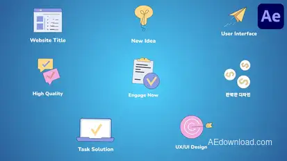 Web Interface Icons And Titles for After Effects Elements template preview