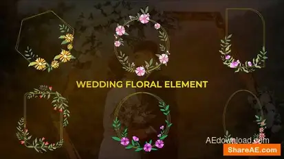 Videohive Wedding Colorful Floral Element Elements template preview