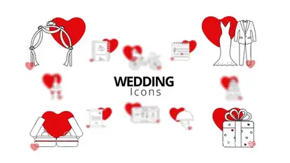 Wedding Icons Elements template preview