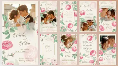 Wedding Invitation Instagram Reels Stories Video Displays template preview