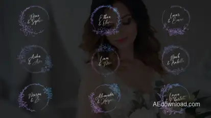 Wedding Titles - Circular Frames Titles template preview