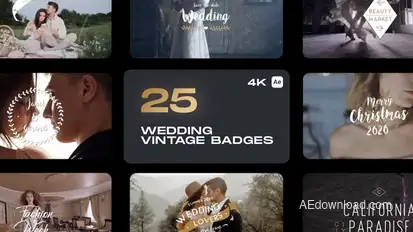 Wedding Vintage Badges Titles template preview