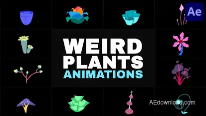Weird Plants Animations | After Effects Elements template preview