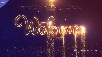 Welcome Gold Lines Logo Stings template preview