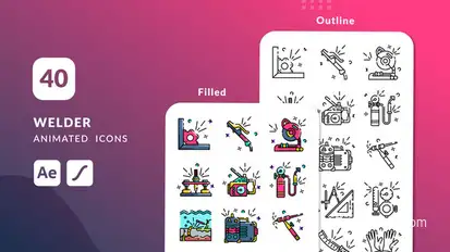 Welder Animated Icons | After Effects Elements template preview