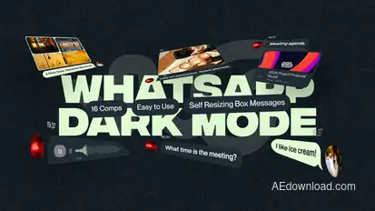 Whatsapp Messages (Dark Mode) Elements template preview