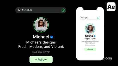 WhatsApp Search Bar, Profile, Result Elements template preview