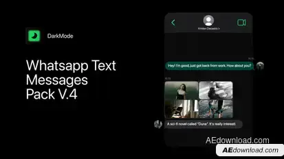 Whatsapp Text Messages (DarkMode) Elements template preview