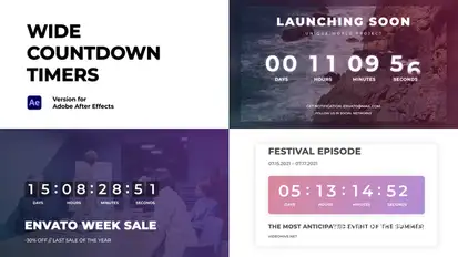 Wide Countdown Timers Elements template preview