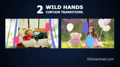 Wild Hands Curtain Transitions for After Effects Elements template preview