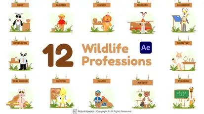 Wildlife Professions For After Effects Elements template preview