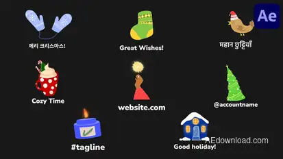 Winter Christmas Comfort Icons And Titles for After Effects Titles template preview
