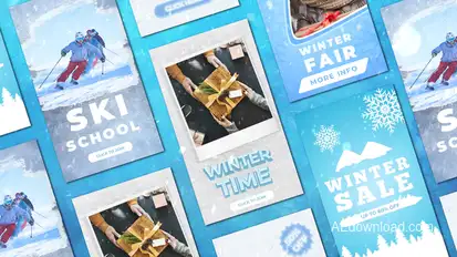 Winter Frost Instagram Christmas Stories Post Product Promo template preview