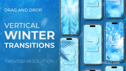 Winter Frost Snow Christmas Vertical Transitions Elements template preview