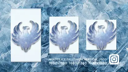 Winter Ice Fall Snow Vertical Story Reel Logo Opener Openers template preview