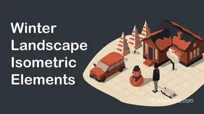 Winter Landscape Isometric Elements Elements template preview