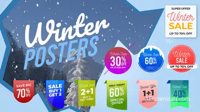 Winter Sale Posters & Labels Titles template preview