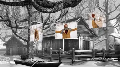 Winter Slideshow Mock-Up Kit Video Displays template preview