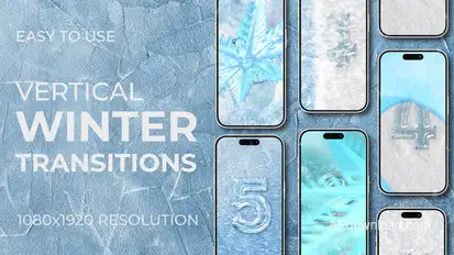 Winter Snowflakes Christmas Vertical Transitions Elements template preview