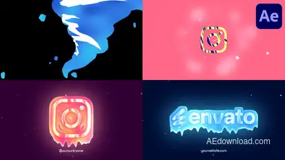 Winter Tornado Snow Logo for After Effects Logo Stings template preview