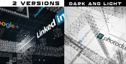 Wireframe 3D Grid Logo Stings template preview