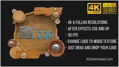 Wooden Logo (AfterFX) Logo Stings template preview