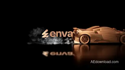 Wooden sports car logo Logo Stings template preview