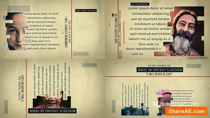 Words on Portrait Slideshow Openers template preview