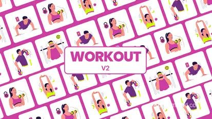 WorkOut Icon Animation Elements template preview
